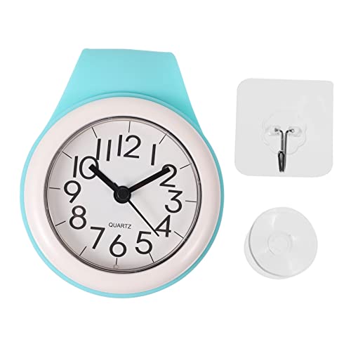 HOODANCOS Shower Clock with Suction Cup Silent Bathroom Wall Clock Battery Operated for Wet Spaces Shower Kitchen Versatile Home Decor