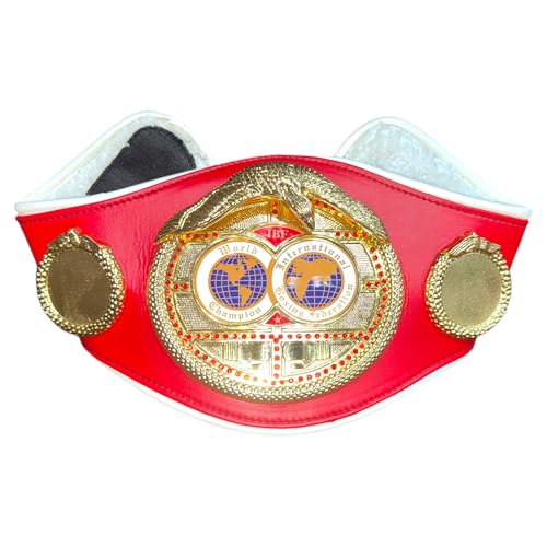 Cinturones de campeonato de boxeo para niños, WBC, WBA, IBF, WBO, IB, cinturón de cuero ajustable con placas de metal cromado pesado, cinturón...