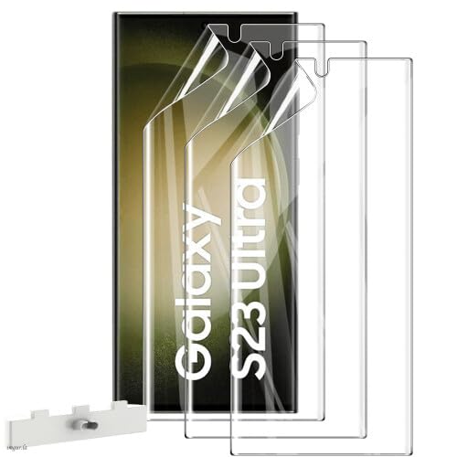WFTE Screen Protector for Samsung Galaxy S23 Ultra/S22 Ultra [3- Pack] Flexible TPU Film Screen Protector [Full Coverage] [HD Clear] [Bubble Free][Fingerprint unlock support](Transparent)
