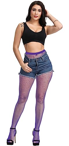 Image of CozyWow Fishnet Tights for Women, High Waist Footed Fishnet Stockings Soft and Stretchy, Womens Patterned Tights 10+ Colors