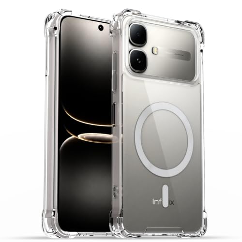 Image of Pikkme Back Cover for Infinix Smart 20 4G Mag-Safe Shockproof PC + TPU | Protective Case Magnetic Support | Bumper Case (Transparent Mag-Safe)