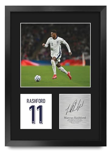 Cadre photo Marcus Rashford Angleterre cadeau idéal fan de football A3