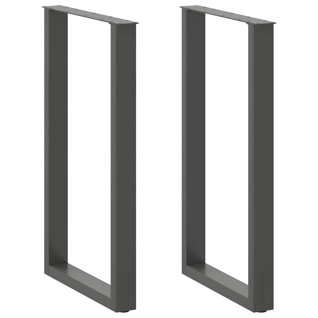mesa de bar patas en forma de U 2 piezas Antracita 60 x (100-101) cm, acero con recubrimiento en polvo, pies de nivelación ajustables, patas resistentes para muebles de pie