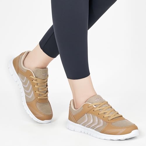 Image of DUOYANGJIASHA Lightweight Walking Shoes for Women: Comfortable & Breathable Mesh Fashion Sneakers for Daily Wear - Casual Non Slip Tennis Shoes for Workout Gym Travel