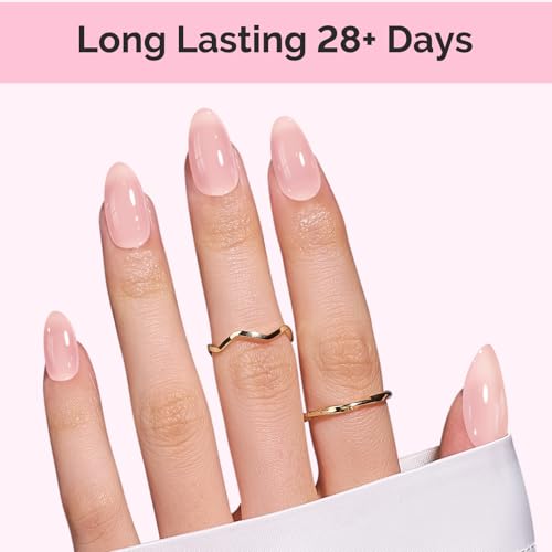 Image of MelodySusie Jeweliver Jelly Gel Nail Polish, 0.5Fl.oz Grace Nude Pink Gel Polish Soak Off UV LED Light Cure Gift for Women Manicure Nail Art DIY at Home B6650