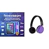 Kids Tablet Bundle: Includes Amazon Fire HD 8 Kids Pro tablet, 8″ (2022 Release) | 32 GB | Cyber Blue & Made for Amazon, Kids Bluetooth Headphones, Ages (8-15) | Purple