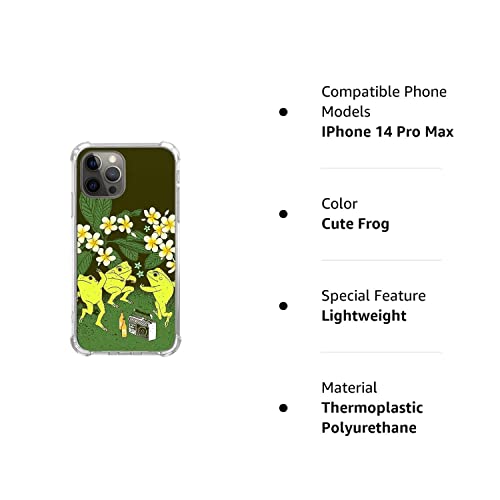 Voisgufley Frogs Dancing Case Compatible With Iphone 14 Pro Max, Hippie Trippy Frogs Party Case For Iphone 14 Pro Max, Trendy Cool Tpu Bumper Phone Case Cover #TOP4