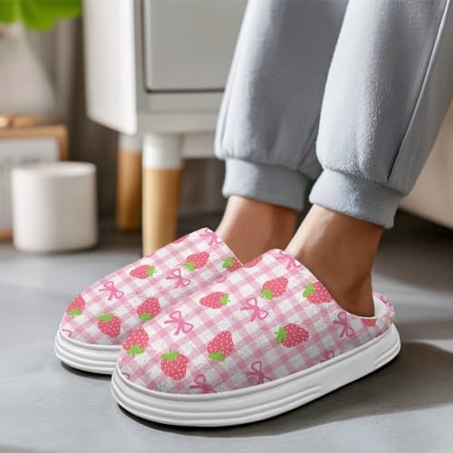 Women's Full Toe Plush Slippers Casual Thick House Shoes Slip on Slipper Open Back Home Shoes for Women3