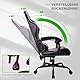 T-THREE.Ergonomischer Leder Gaming Stuhl Bürostuhl Drehstuhl Computerstuhl Rennstuhl Lederstuhl höhenverstellbar, mit Kopfstütze und Lendenwirbelstütze（Gray）