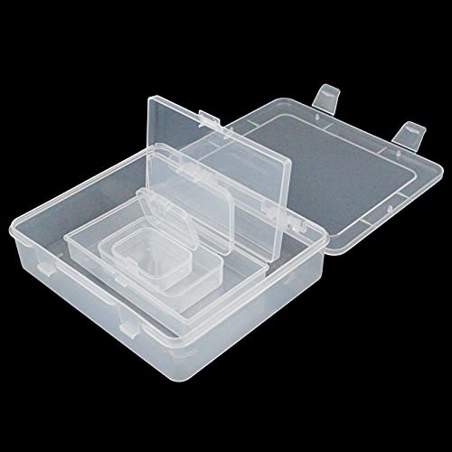 Goodma 7 stuks gemengde maten rechthoekige lege mini doorzichtige plastic organizer opbergdoos containers met… - Image 4
