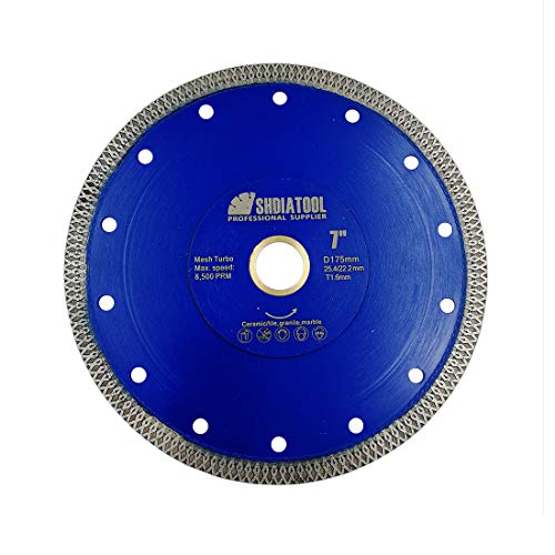 SHDIATOOL 7 Inch Diamond Saw Blade Cutting Porcelain Tile Ceramic