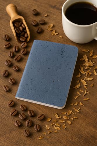 Image of Pocket Notebook A6 Pack of 20 | Mini Notebook for Office, Travel & Daily Notes | Scarlet Blue Tree-Free Coffee Husk Paper Cover | FSC Recycled Pages | Small Notepad