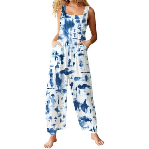 Combinaison imprimé tie-dye WWricotta fluide et décontractée avec poches