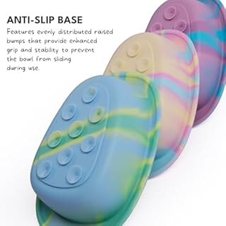 CHEWFFON Easter Dog & Cat Lick Mat Bowls, BPA-Free Silicone Slow Feeder Bowl with Suction Cups, Non Slip Pet Food Bowl Reduces Boredom and Anxiety, Dishwasher Safe, Rainbow Small