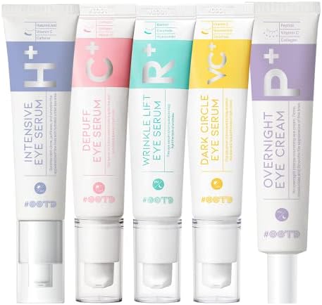 OOTD Intensive Vegan Facial Eye Serum and Cream [5 Pack] Korea All Day Skin Care Solution for Sensitive Skin