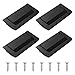 MOROBOR Lot de 4 poignées cachées en alliage de zinc noir mat pour armoire, tiroir, cuisine, placard, décoration