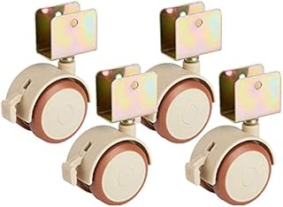 Casters 1,8 Pouces pivotant Plate roulettes avec Frein, Caoutchouc, Mute Roues de Remplacement de Roue de Frein for Lit bébé Chariots Chariot, armoires de Cuisine, Meubles, Table (Size : 20mm)