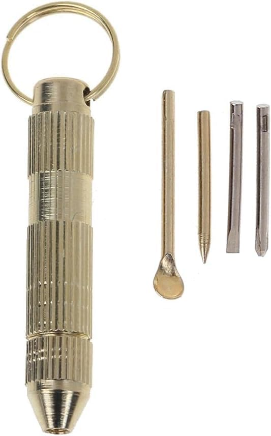 Gold 4 in1 Mini Portable Golden Opener Screwdrivers Ear Pick Ear Cleaner Keychain Kit Fashion Processed Personal Care Beauty and Personal Care