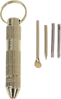 1 قطعة ذهبية صغيرة محمولة 4 في 1 مفك ذهبي منظف للأذن، مجموعة سلسلة مفاتيح معالجة عصرية للعناية الصحية والمنزلية والعناية الصحية والأذن، منتجات إزالة شمع الأذن وإزالة شمع الأذن