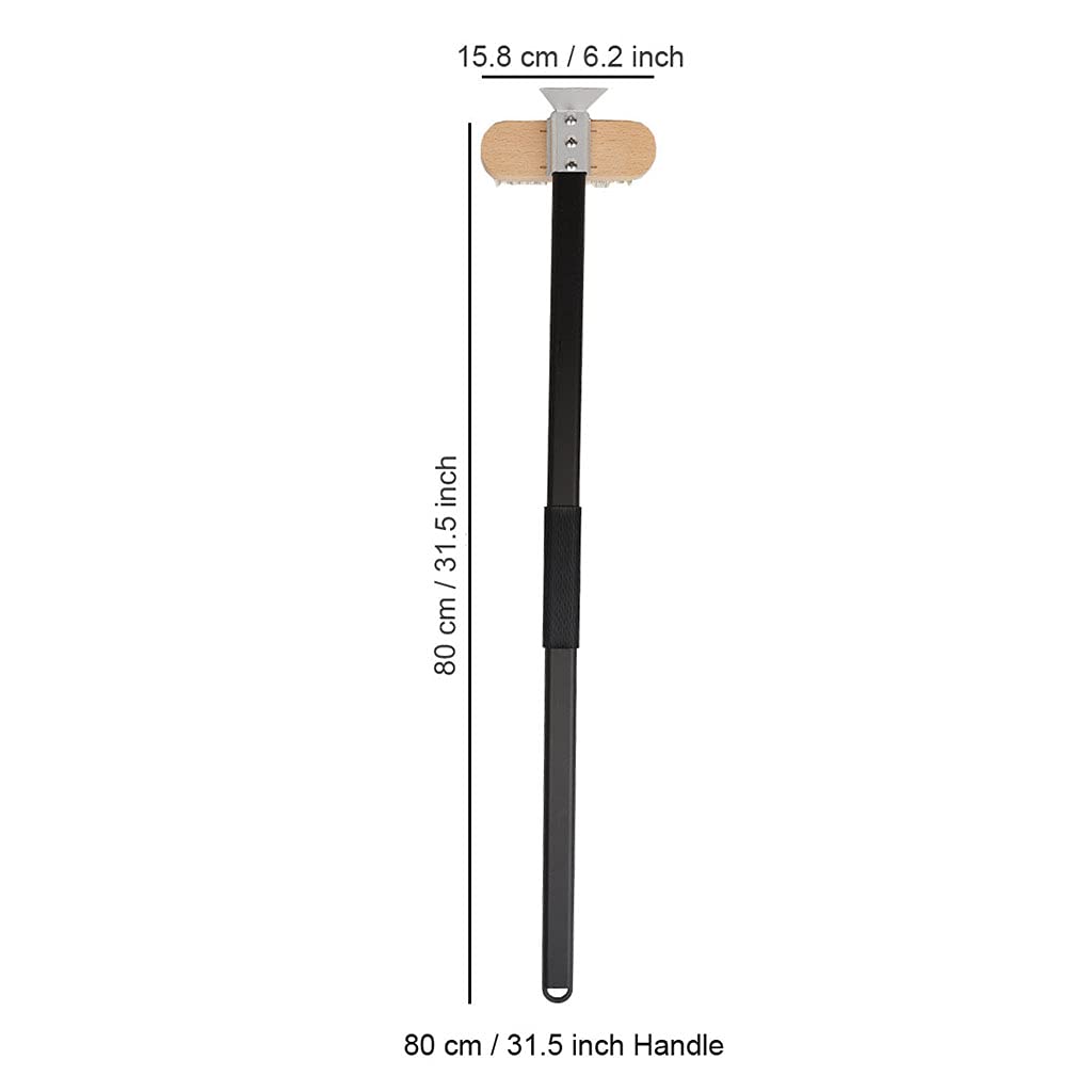 Cepillo para horno de pizza con raspador, cepillo de cerdas de latón, ideal para cáscaras de horno, con mango largo y giratorio F cepillo de limpieza para horno de pizza, cepillo de limpieza de horno