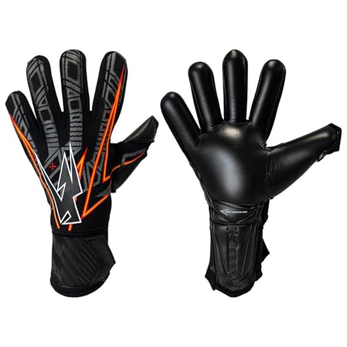 Kaliaaer ShokLock Negative Finger Protection Kids Goalkeeper Gloves Size 7 Black
