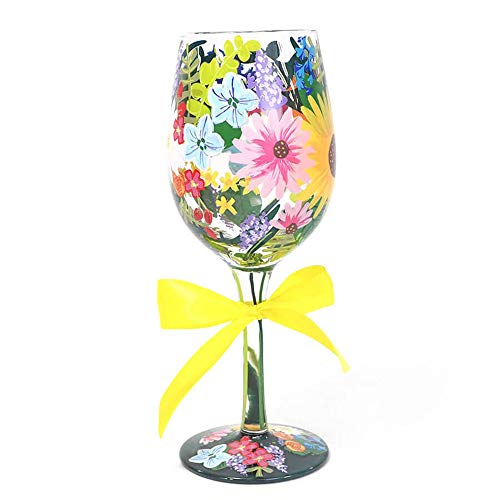 (Lolita Wg Wildflowers) - Lolita Wine Glass, Multi-Colour, One Size #TOP2