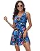 Kate Kasin Two Piece Swimsuits for Women Tummy Control Back Cross Flowy Swimdress Bathing Suits with Boyshorts Swimwear Black Floral