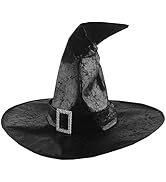 YRDQNCraft Halloween Witch Hat Black Witch Hat Black Halloween Witch Sorceress Hat for Women Hall...