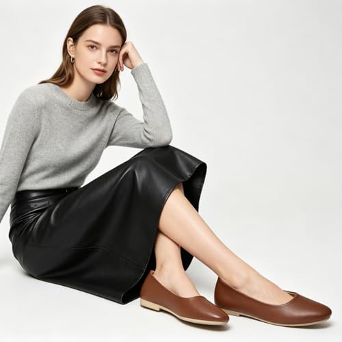 Image of Women's Ballet Flats Shoes Comfortable PU Leather Dress Slip on Shoes Teacher Business Casual