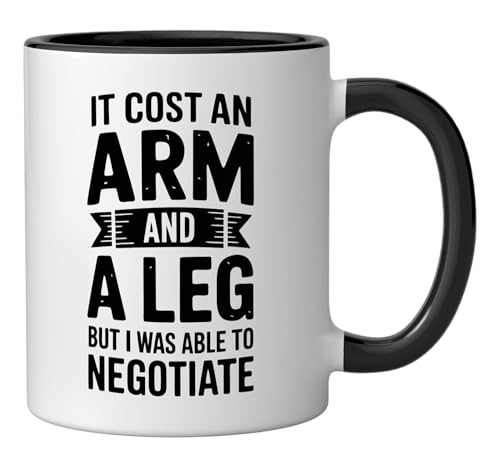 Taza de cerámica para amputados 11oz blanco y negro miniatura 2