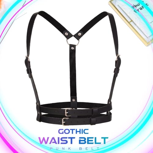 CLOACE Punk Leather Waist Belts PU Leather Adjustable Body Chain Belt Goth Halloween Body Accessories Jewelry for Women2