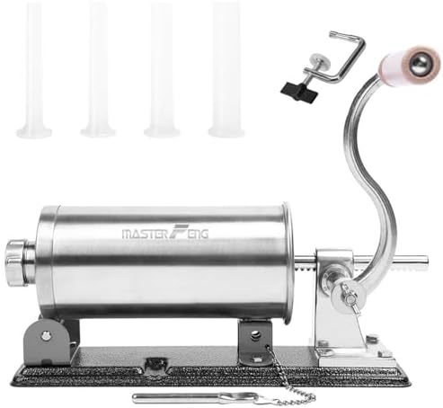 2.5 LBS Sausage Stuffer Horizontal Stainless Steel Stuffing Maker...