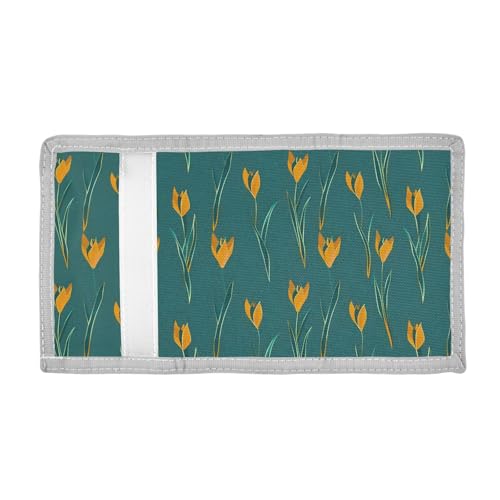 ALAZA Kids Wallets for Boys Girls Toddler Trifold Wallet Children Small Yellow Tulip with Zipper Coin Pocket2