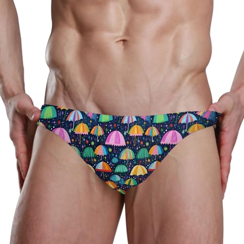 Umbrella Color Colorful Swim Briefs for Men Swimsuit Bikini Swimwear S B04024294