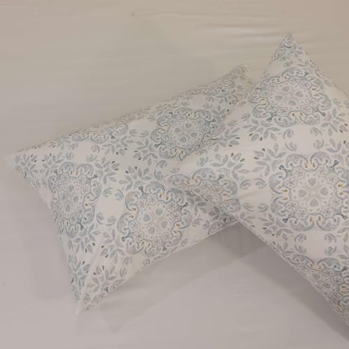 Image of Cottington Lane Microfiber 144 TC Printed Bedsheet for King Bed with 2 Pillow Covers for Summer Breathable Soft Wrinklefree Soft Touch & Skin Friendly,102x108 Inches, Paisley Charm