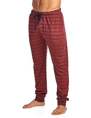 Men's Jersey Knit Jogger Lounge Pants - Striation Burgundy - Small