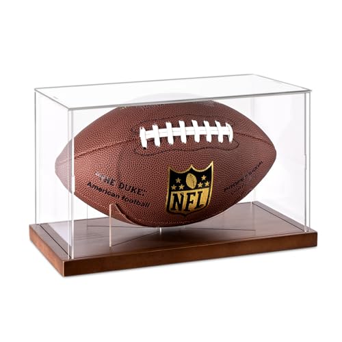 Football Display Case, Clear Acrylic Football Box, Removable Football Stand by OCTOXEQA - Used condition - US$21.91