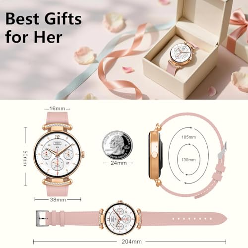 Image of Smart Watches for Women,Answer /Make Call,1.32 inch AMOLED Ultra-Clear Screen Women Watch with Heart Rate,Sleep Monitor, Fitness Watch for Samsung /Android /iOS,100+ Sports Mode,3ATM Waterproof