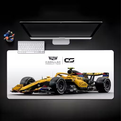 Image of Cadillac Formula 1 Car Design Large Extended Mouse Pad - Non-Slip Spill-Resistant Desk Mat with Special-Textured Surface for Gaming, Office & Home (585mm x 280mm)