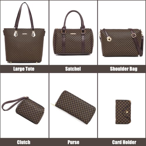 Image of OTMIPIML Purses and Handbags for Women Synthetic Leather Tote Crossbody Bags Satchel Purses Set 6pcs | Set