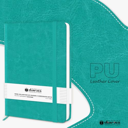 Image of Jhingalala Diaries - Hardbound Leather Cover Pocket Size Corporate Executive Diary Notebook I Pocket Diary For Men and Women I A6 Size I 80gsm Paper I 192 Ruled Pages (Teal)