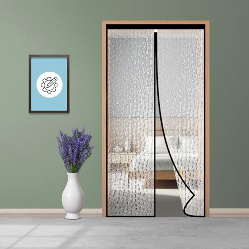 Image of Lifekrafts Customizable AC Curtain | Thermal Screen | Insulated | Translucent and Bubble Design | Magnetic | Insect Screen, Pest Control, Privacy Screen and Dust Control, (Upto Maximum 210cm x 100cm)