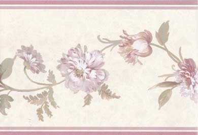 Pink Flower Floral Vine Textured Wallpaper Border Sunworthy Wallcoverings #TOP23