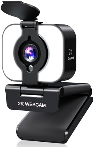 MELCAM 2K Webcam for PC, Web Camera with Microphone, Light, Priva...