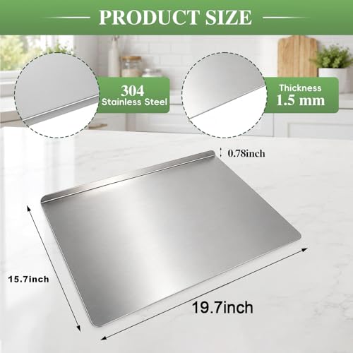 Tabla de Cortar de Acero Inoxidable Grande con Borde miniatura 2