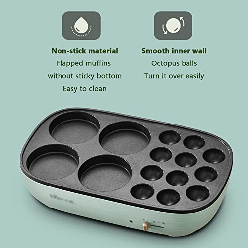 Máquina eléctrica para Takoyaki, antiadherente, 2 velocidades miniatura 5