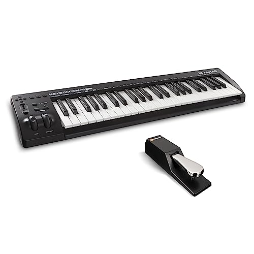 M-Audio Keystation 49MK3 + SP-2 - Teclado Controlador MIDI USB compacto de 49 teclas con controles asignables y paquete de software incluido + Pedal de sostenido universal de estilo piano