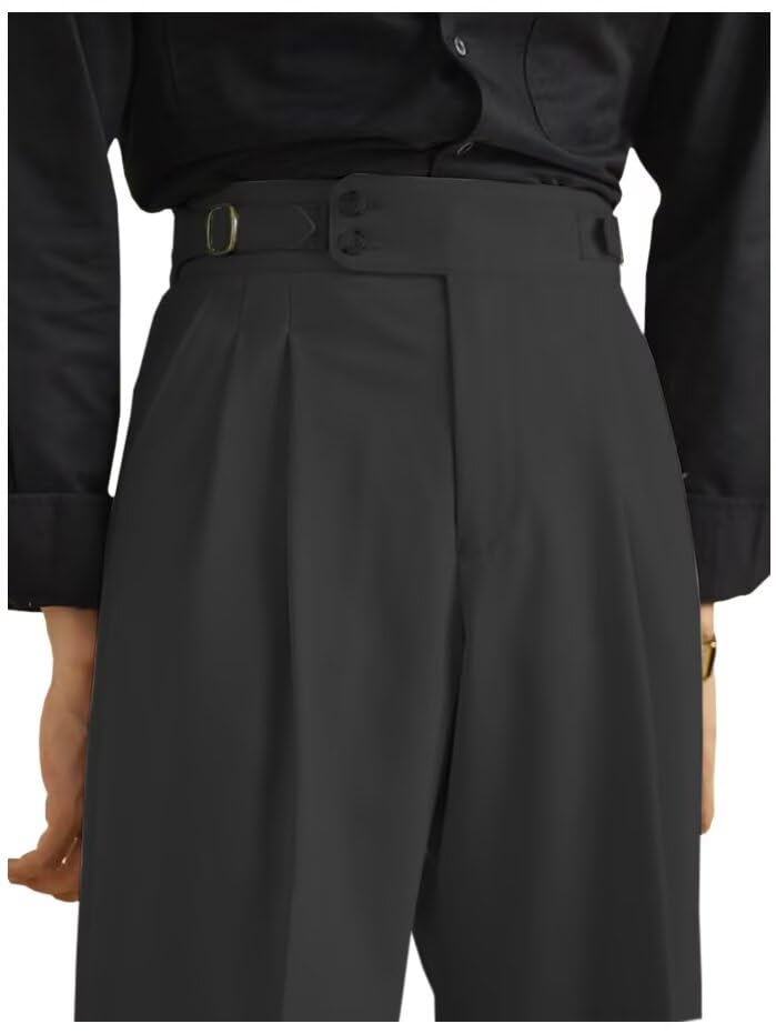 Mens Pants Classic Gurkha Dress Pants Slim Fit Flat Front Casual Business Lightweight Trousers