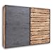 Stella Trading DOVER Eleganter Kleiderschrank mit viel Stauraum - Vielseitiger Schwebetürenschrank in Alpine Lodge Optik, Betonoxid - 270 x 210 x 60 cm (B/H/T)