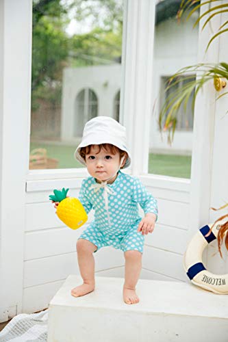 Image of VAENAIT BABY Zip & Snap Rash Guard Swimsuit, UPF 50+ One-Piece Long Sleeve Swimwear, Quick Dry Infant Beach Suit for 0~2T